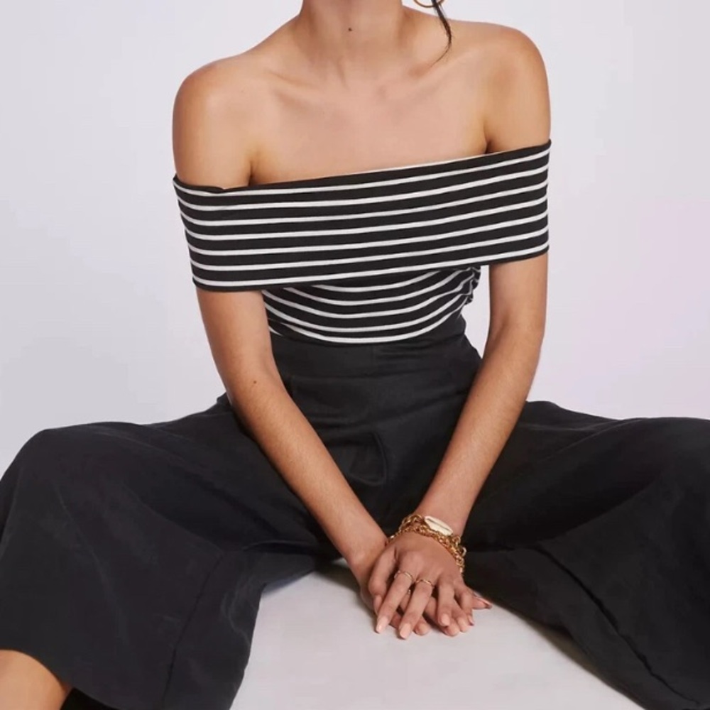 Anthropologie x Maeve, Off-The-Shoulder Striped Top
